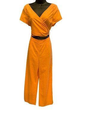 LIST  Love & Harmony jumpsuit front wrap open midriff  34 ch 28 W  28 L 12 rise